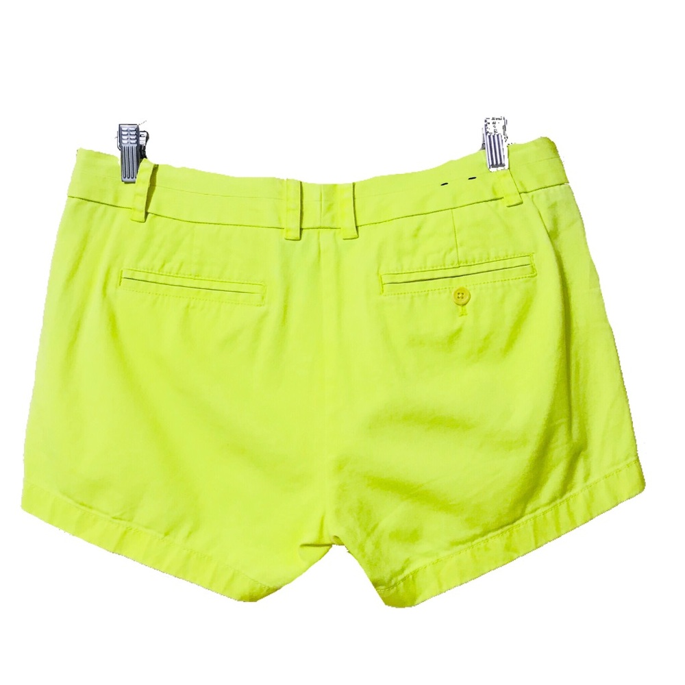J.Crew Shorts Size 10 Neon Yellow Chino Short Belt - Picture 2 of 4